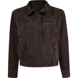 Derimod Sandiego Kadın Kahverengi Oversize Süet Deri Ceket 26SGD565810 - L