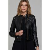 Derimod Sonia Kadın Siyah Kısa Deri Ceket 21SGE59131M - 2XL