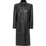 Derimod Stella Kadın Siyah Regular Deri Trençkot 24WGD5253U7 - XL