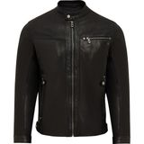 Derimod Towns Erkek Siyah Slim-Fit Kısa Deri Ceket 25WGF65872Z - 3XL