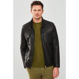 Derimod Wade Erkek Siyah Slim-Fit Deri Mont 22WGD6462VE - 2XL