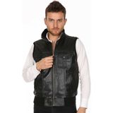 Derimont Deri Erkek Beli Lastikli Deri Yelek - 2XL - Renkli