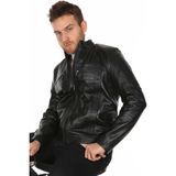 Derimont Deri Erkek Casual Siyah Deri Mont - 2XL
