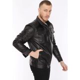 Derimont Deri Erkek Deri Mont Siyah Casguet - XL