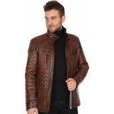 Derimont Deri Erkek İşlemeli Casual Deri Mont - XL - Renkli