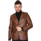 Derimont Deri Erkek Kahve Casual Deri Ceket - XL - Kahverengi