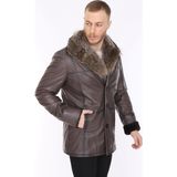 Derimont Deri Erkek Kürklü Deri Mont Camuofs - 2XL - Renkli