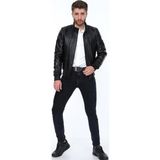 Derimont Deri Jack Siyah Erkek Deri Ceket - 2XL