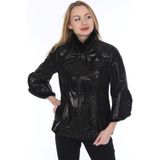 Derimont Deri Kadın Deri Mont Siyah Vizyonlu - 2XL