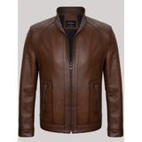 Derimont Deri Kahverengi Erkek Deri Mont Düz Kesim 2 Cepli Deri Ceket - XL