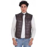 Derimont Deri Koyu Kahverengi Üç Cepli Kabertmalı Yelek Erkek Deri Mont, Ceket - S
