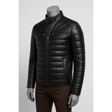 Derimontaya %100 Orijinal Hakiki Kuzu Deri Mont Siyah Şişme Ceket - 000-Siyah - 4XL