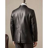Derimontaya Erkek Siyah Blazer Hakiki Deri Mont Ceket - 0 - Siyah