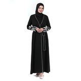 DERİN 24378-24 SİYAH BAĞLAMALI KOLU İNCİLİ FERACE