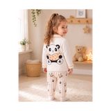 derin baby %100 Pamuk Uzun Kollu Düğmeli Panda Desenli Sırt Baskılı Yumuşak Dokulu Alt Üst Kız Erkek Unisex Bebek Pijama Takımı