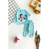 Derin Bebe Neşeli Bebekler Baby Kardan Adamlı Baby Du& Baby Daisy DuBaskılı Pijama Takım Yeşil - 6 - 9 Ay