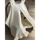 Derin Boutique Shop Derin Boutique Krem Renk Örgü Puset Örtüsü %100 Pamuk Fırfırlı Tasarım