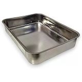 Derin Fırın Tepsisi Yoğurt Mayalama Paslanmaz Çelik Çok Amaçlı Dikdörtgen Metal Tava Saklama Kabı (36,5X26,5X6,5 Cm, 304 (18/10) Kalite, Maki