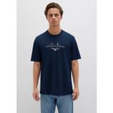 Derin Mavi Tasarım Mavi M0611881-70490 İstanbul Nakışlı Tişört Erkek T-Shirt
