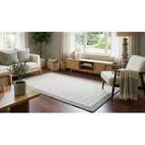 Derin Sisal Gri Çerçeveli Krem Zemin Jüt Sisal Dekoratif Kaymaz Taban Yıkanabilir Halı | St06 100 X 350