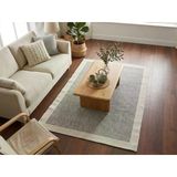 Derin Sisal Krem Bordürlü Gri Jüt Sisal Dekoratif Kaymaz Taban Yıkanabilir Halı | St03 160 X 300