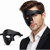 Derin Stok Siyah Yarım Erkek Maske – Phantom Parti & Balo Maskesi - 00