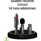 Derin Stok Vlog ve Canlı Yayın Için Çift Yaka Mikrofonu ve Tripodlu Selfie Çubuğu Seti
