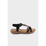 Derinet Comfort Taban Kadın Sandalet - Siyah