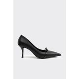 Derinet Jasmine Kısa Topuklu Fiyonklu Stiletto - Siyah
