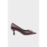 Derinet Kısa Topuklu Kadın Stiletto - Bordo