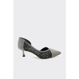 Derinet Melina Kısa Topuklu Stiletto - Platin