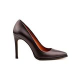 Derinet Siyah Hakiki Deri Kadın Stiletto
