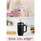 Derinify 10 mm Uyumlu 2’li Sürpriz Ikili Işıltılı Kelebek Silikon Pipet Kapağı – Stanley Quencher Uyumlu Pipet Tıpası