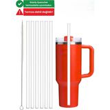 Derinify Stanley Quencher Uyumlu 4 Adet 30 cm Şeffaf Tritan Pipet Seti ve Temizlik Fırçası - Plastik Malzeme