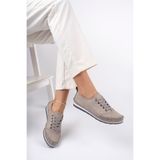 Deripabuc DP16-0062 Hakiki Deri Silver Kadın Deri Casual Ayakkabı