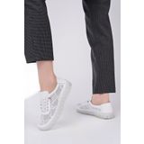 Deripabuc Hakiki Deri Beyaz Baskı Kadın Deri Casual Ayakkabı Dp62-8004