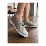 Deripabuc Hakiki Deri Silver Kadın Deri Casual Ayakkabı DP80-8008