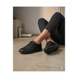 Deripabuc Hakiki Deri Siyah Kadın Deri Casual Ayakkabı DP80-8009