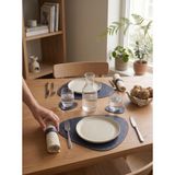 Derisunum Design 6 Parça 2 kişilik Deri Sunum Seti – Modern Sofralar Için Amerikan Servis ve Bardak Altlığı Takımı - 50 x 35 - Lacivert