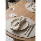 Derisunum Design 6 Parça 2 kişilik Deri Sunum Seti – Modern Sofralar Için Amerikan Servis ve Bardak Altlığı Takımı - Krem - Bej - 50 x 35