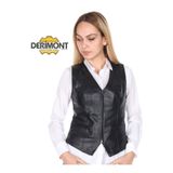 DeriWork Hakiki Kuzu Derisi Fermuarlı Siyah Casual Yelek Kadın Yelek
