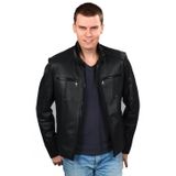Deriza 2809 Erkek Tirex Siyah Deri Ceket