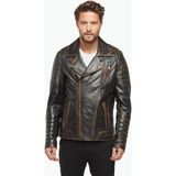 Deriza Taba Eskitme Erkek Motorcu Montu Klasik Yaka Slim Fit Su İtici Özellikli Günlük Stil