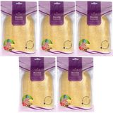 Derma Naturel Loofah Kabak Havlu Banyo Eldiveni, 15x24 cm, Doğal Lif, 5'li Set, PAKETDERMA034