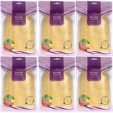 Derma Naturel Loofah Kabak Havlu Banyo Eldiveni, 15x24 cm, Doğal Lif, 6'lı Set