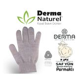 Derma Naturel Therapy Saf Yün Parmaklı Banyo Eldiveni, Gri