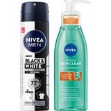 Derma Skin Clear Sivilce Karşıtı Yüz Temizleme Jeli 150ML + Men Erkek Sprey Deodorant & Invisible Original 150 ml - Option-1