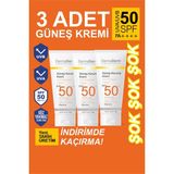 Dermaderm 3 Adet Spf 50+ Güneş Koruma Vitaminli Yüz ve Vücut Güneş Kremi 3 x 100 Ml
