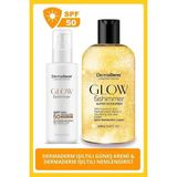 Dermaderm Altın Tozu Etkili Işıltılı Nemlendirici Losyon 250 Ml. ve Spf 50+ Glow Shimmer Altın Tozu Etkili Nemlendirici Işıltılı Güneş Kremi 100 Ml.