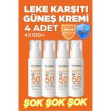 DermaDerm Leke Karşıtı Güneş Kremi SPF 50+ 100 ml (4 Adet)